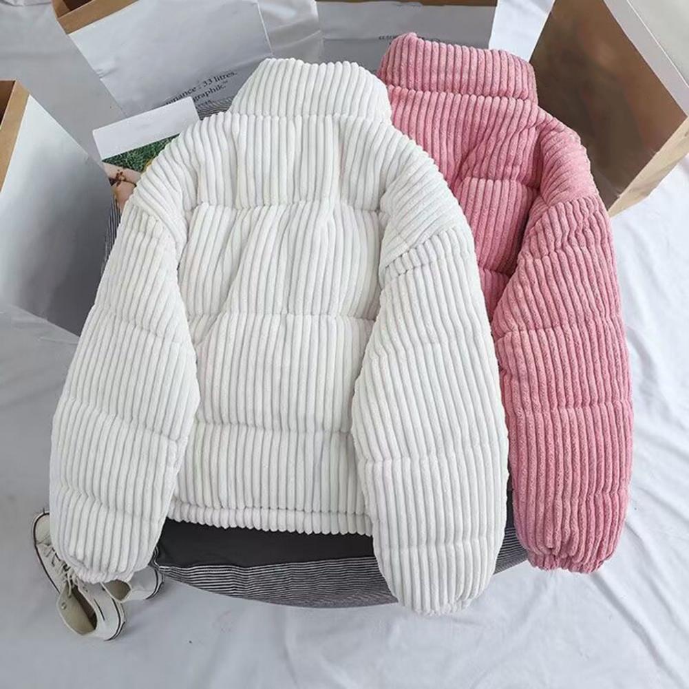 Puffer Jacket Women Down - Polyester pufferjack Corduroy pufferjack voor dames