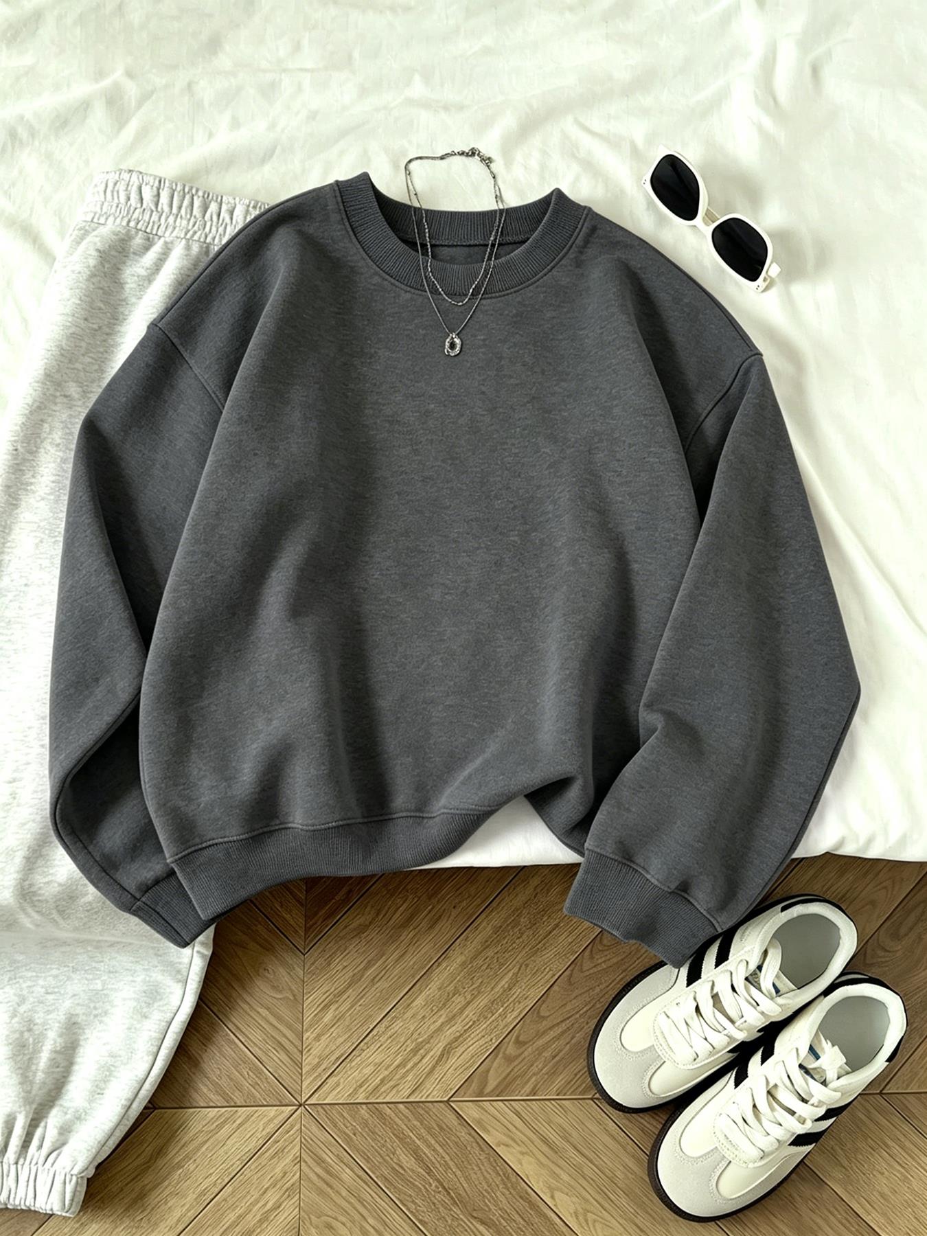 Winter Clothing On Sale - Op uitverkoop: Solid dames casual O-hals
