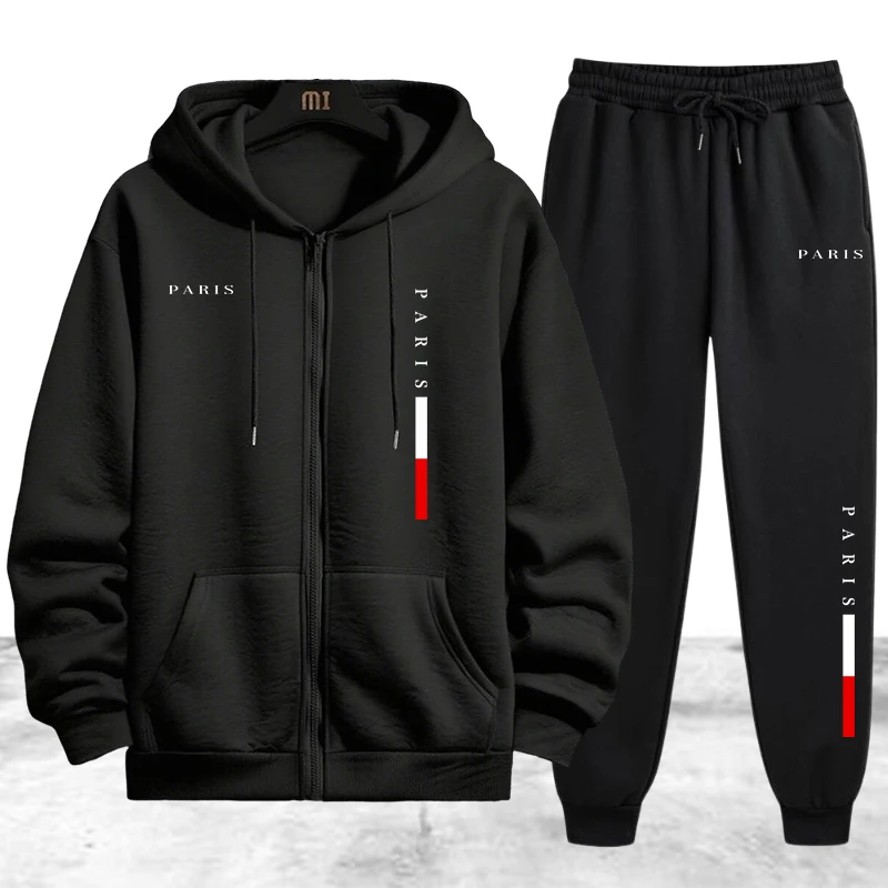 Jacket Winter Clothing - Herensportpak 2-delig set, casual zip-hoodie, streetwear,