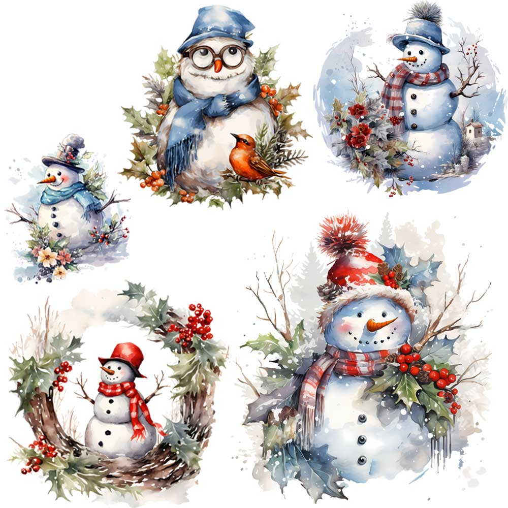 Winter Clothing Pictures - Leuke sneeuwpop ontwerp opstrijktransfer voor kleding