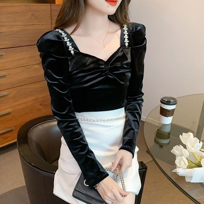 Winter Clothing Trends For Women - Slim Fit fluwelen damesshirt en blouse