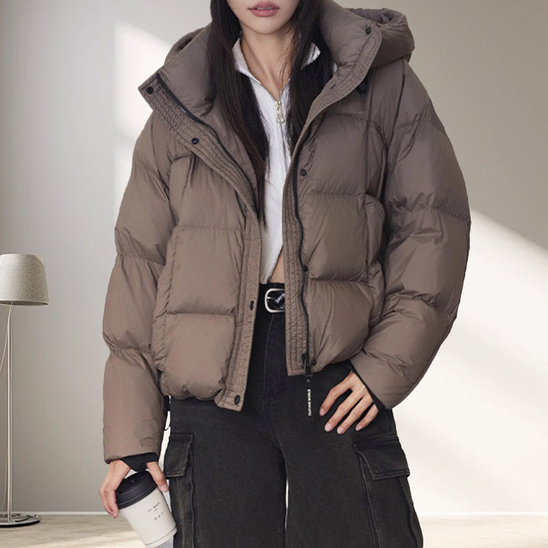 Puffer Jacket Women Down - Vrouwen Korte Witte Eend Donsjack Winter
