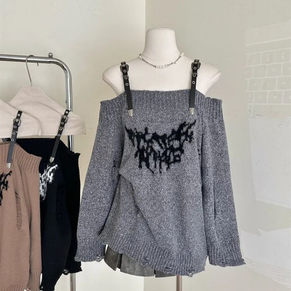 Winter Clothing Trends For Women - Gotische Vintage Y2K Kleding Design Off-the-shoulder