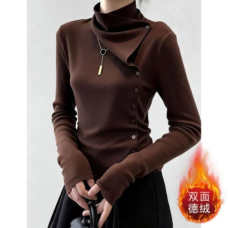 Winter Clothing Trends For Women - Knop Onregelmatige knop Patchwork Trend T-shirts
