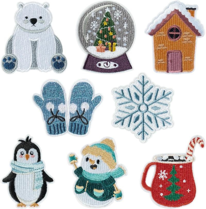 8 stuks winter thema opstrijkb - Winter Clothing Pictures recensie en prijs