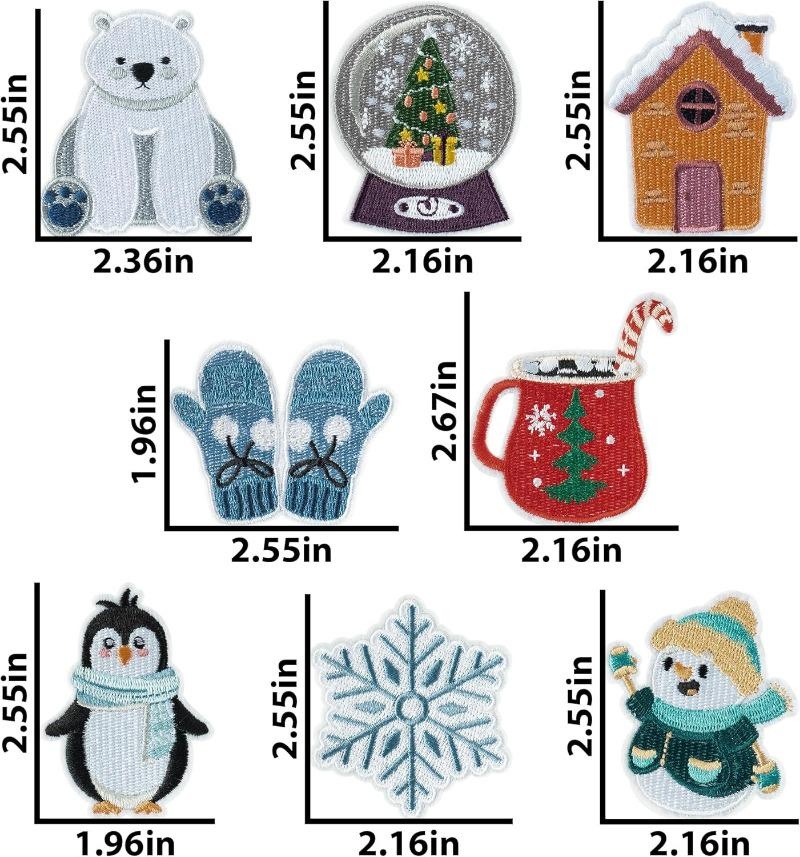 8 stuks winter thema opstrijkb - Winter Clothing Pictures recensie en prijs