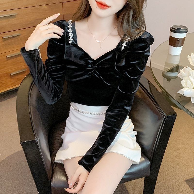 Slim Fit fluwelen damesshirt e - Winter Clothing Trends For Women recensie en prijs