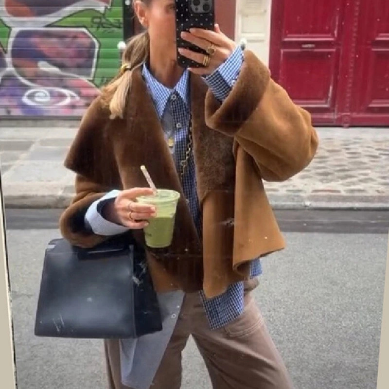 Damesjas van kunstsuède, omkee - Winter Clothing Pictures recensie en prijs